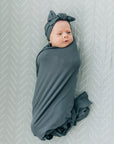 Charcoal Bamboo Hat OR Head Wrap Set