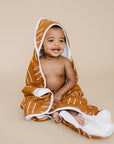 Mustard Mudcloth Muslin Hooded Towel
