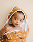 Mustard Mudcloth Muslin Hooded Towel