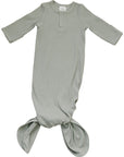 Sage Organic Cotton Ribbed Knot Gown