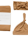 Mustard Bamboo Hat OR Head Wrap Set
