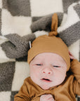 Mustard Bamboo Newborn Knot Hat