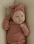 Bamboo Head Wrap | Red Gingham