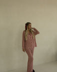 Long Sleeve Women's Bamboo Pajamas | Red Gingham
