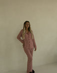 Long Sleeve Women's Bamboo Pajamas | Red Gingham