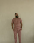 Men's Short Sleeve Bamboo Pajamas | Red Gingham