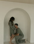 Women's Bamboo Sleeping Dress | Santa Checkerboard