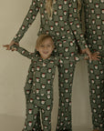Bamboo Two Piece Pajamas | Santa Checkerboard