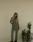 Women's Bamboo Pajamas | Santa Checkerboard