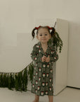 Toddler Bamboo Sleeping Dress | Santa Checkerboard