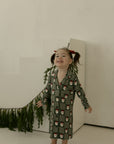 Toddler Bamboo Sleeping Dress | Santa Checkerboard