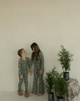 Pre-Teen Flare Bamboo Pajamas | Santa Checkerboard