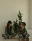 Pre-Teen Flare Bamboo Pajamas | Santa Checkerboard