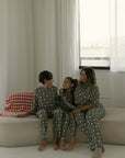 Bamboo Two Piece Pajamas | Santa Checkerboard