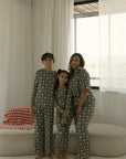 Bamboo Two Piece Pajamas | Santa Checkerboard