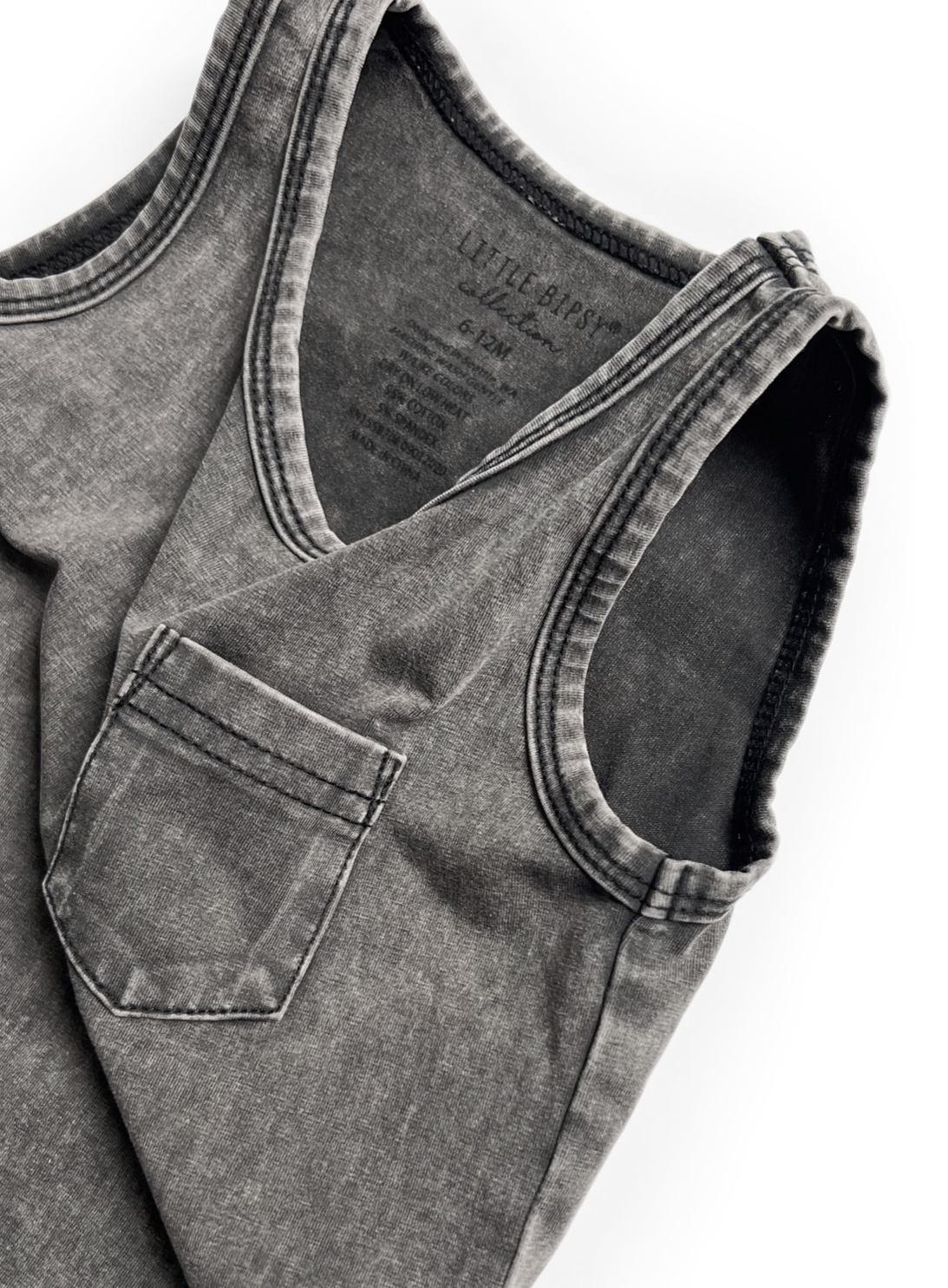 Little Bipsy Acid Wash Tank - Black