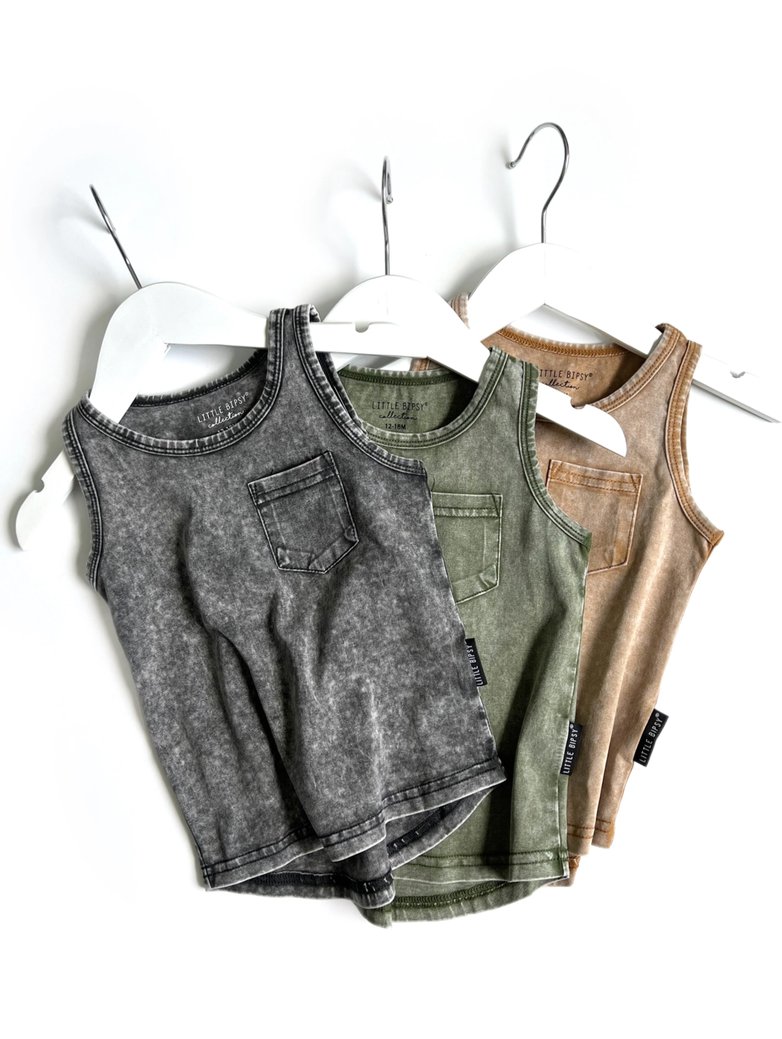 Little Bipsy Acid Wash Tank - Black