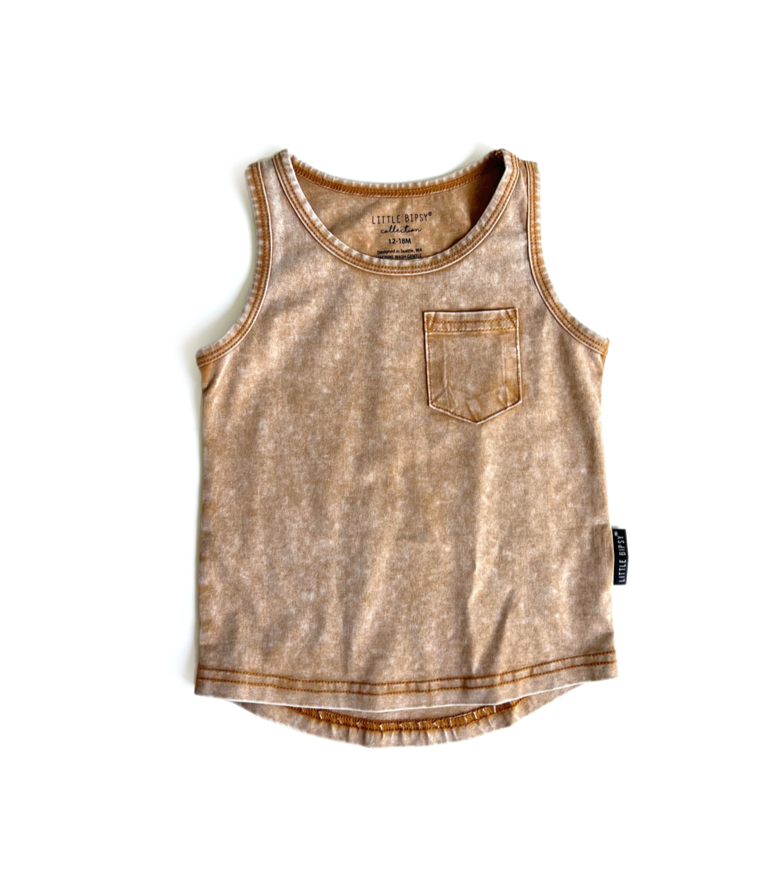 Little Bipsy Acid Wash Tank - Sand