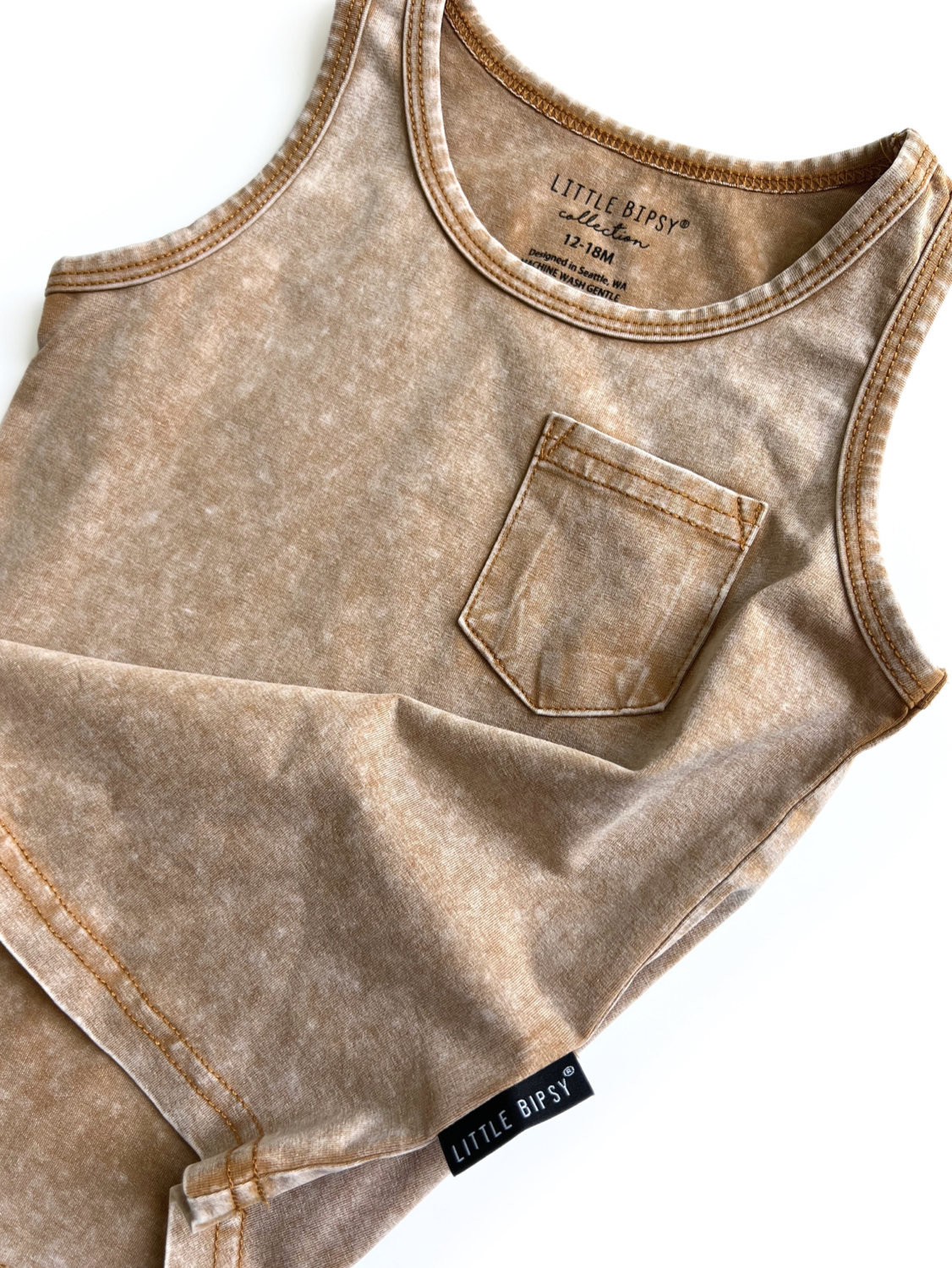 Little Bipsy Acid Wash Tank - Sand