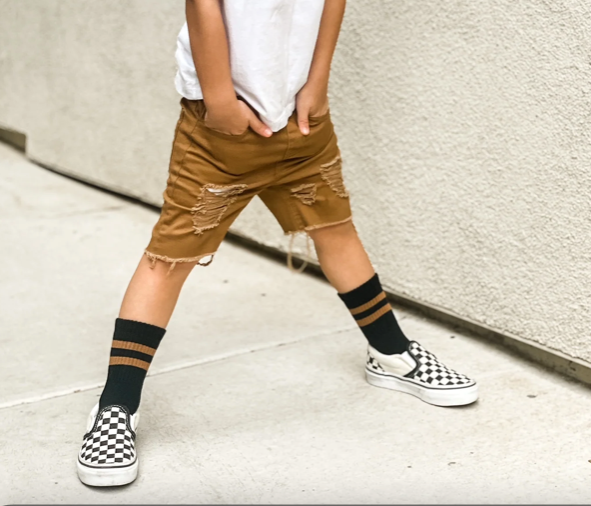 Kickin It Up Socks - Camel Black