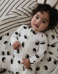 Bamboo Zip Pajamas | Black & White Yin Yang