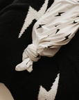 Bamboo Swaddle | White & Black Lightning Bolt