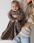 Bamboo Sleep Sack | Faded Brown Checkerboard