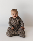 Bamboo Sleep Sack | Faded Brown Checkerboard