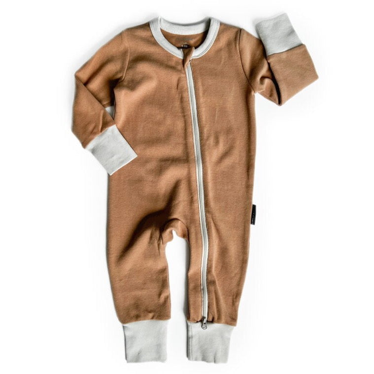 Little Bipsy 2 Way Zip Romper - Nutmeg