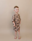 Shorts Set | Brown Smiley Face