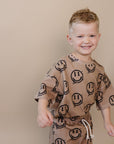 Shorts Set | Brown Smiley Face