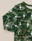 Bamboo Two Piece Set | Green Camo Bolts