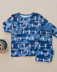 Bamboo Two Piece Set | Blue Camo Bolts