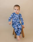 Bamboo Two Piece Set | Blue Camo Bolts