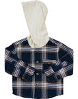 Plaid Hooded Button Up Shirt