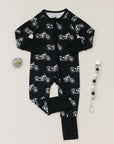Bamboo Zip Romper | Born to Ride Black