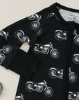 Bamboo Zip Romper | Born to Ride Black