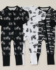 Bamboo Zip Romper | Race Cars