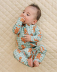 Bamboo Zip Romper | Gingerbread Gingham