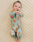 Bamboo Zip Romper | Gingerbread Gingham