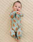 Bamboo Zip Romper | Gingerbread Gingham
