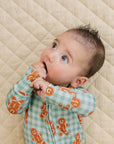 Bamboo Zip Romper | Gingerbread Gingham