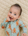Bamboo Zip Romper | Gingerbread Gingham