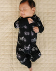 Bamboo Zip Romper | Born to Ride Black