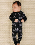Bamboo Zip Romper | Born to Ride Black