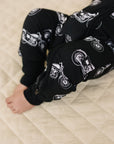 Bamboo Zip Romper | Born to Ride Black