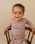 Bamboo Two Piece Set | Chocolate Gingham