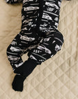 Bamboo Zip Romper | Race Cars
