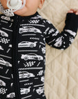 Bamboo Zip Romper | Race Cars
