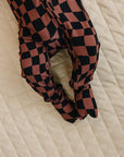 Bamboo Zip Romper | Chocolate Wavy Checkered